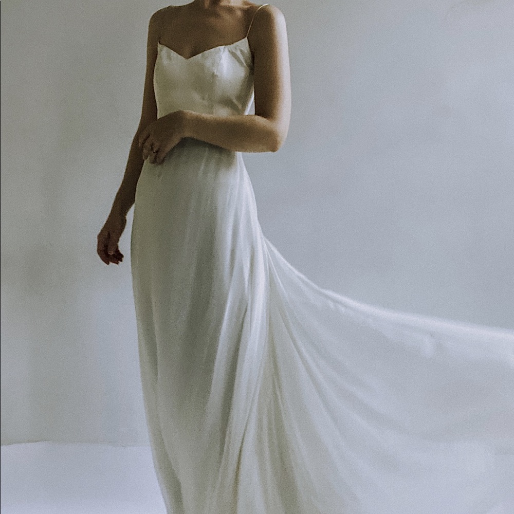 Silk chiffon wedding gown